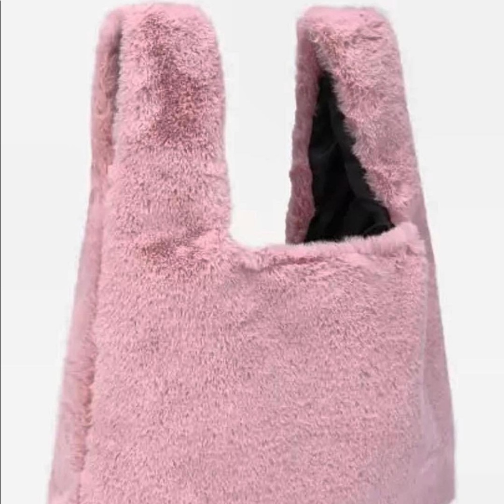 Small Pink Faux Fur Tote